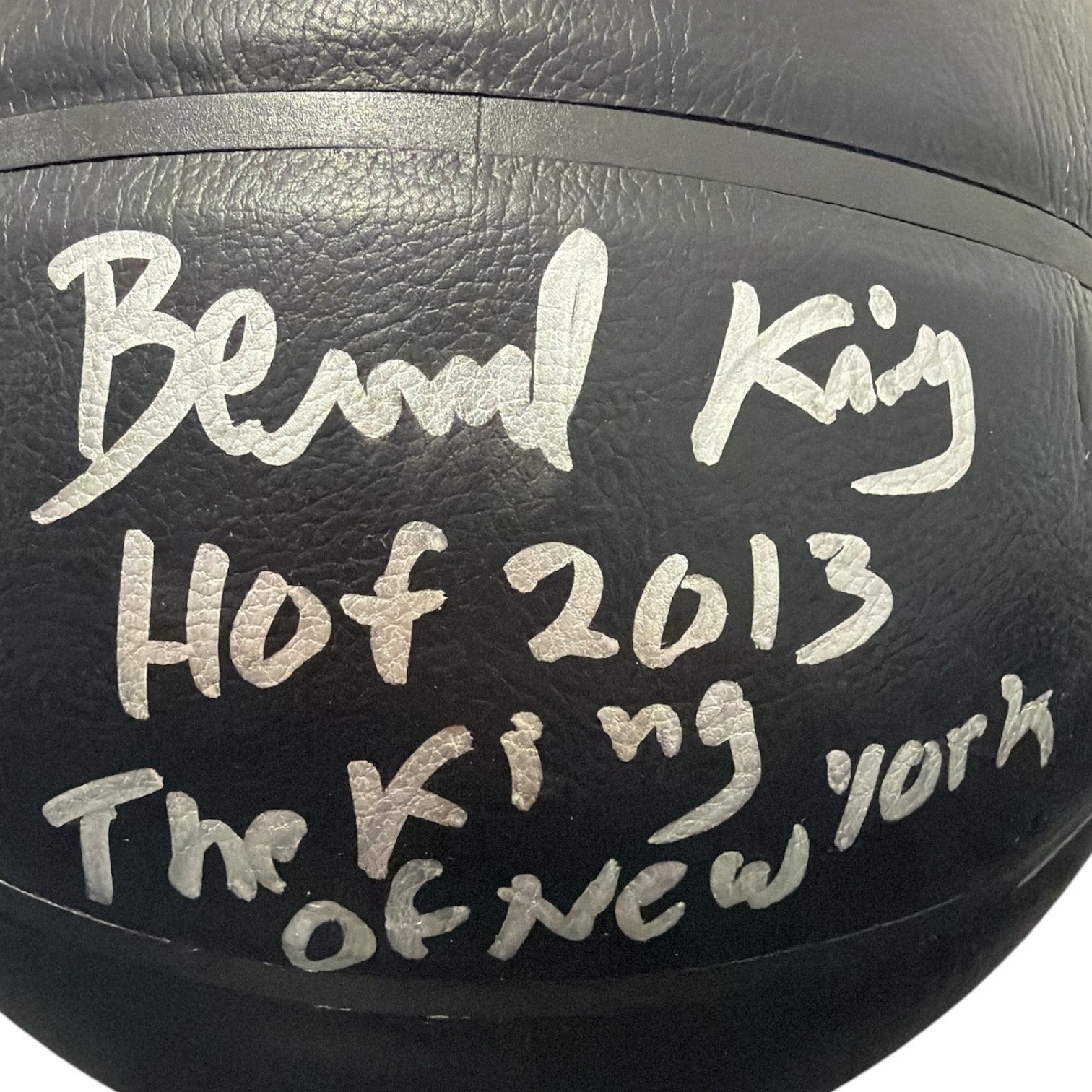 Bernard King Signed Black Knicks Wilson NBA Basketball w/ HOF + NY Ins JSA W COA1