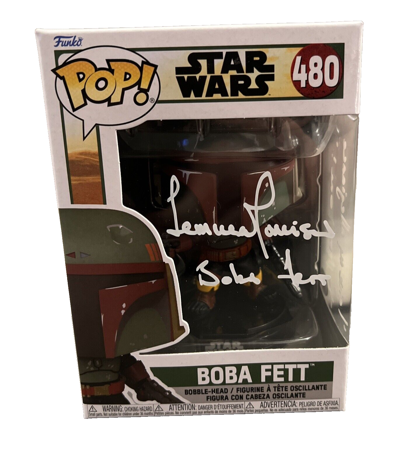 Temura Morrison Signed Auto Boba Fett #480 Star Wars Funko Pop Rare Insc JSA COA1