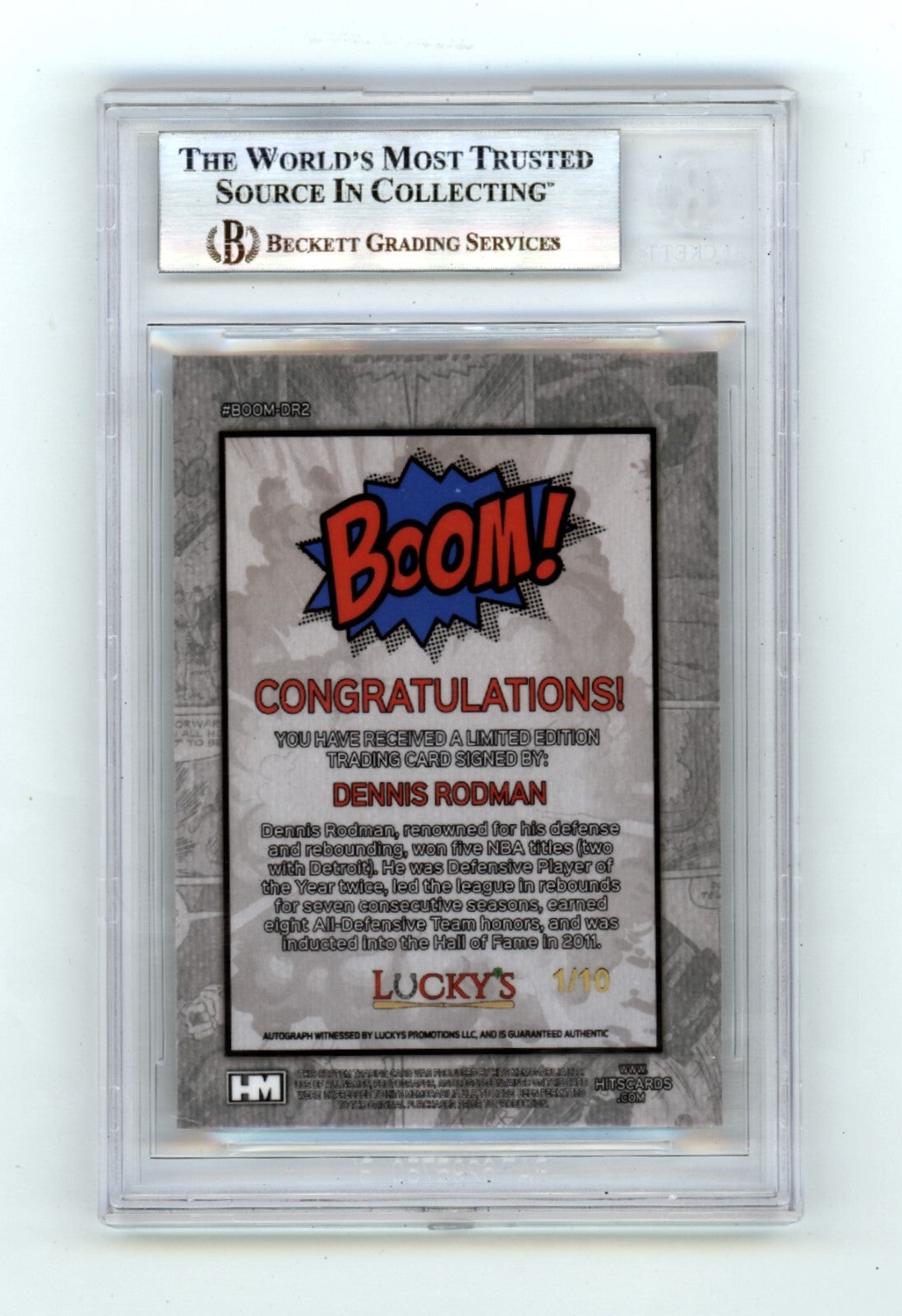 Dennis Rodman 2024 Hits Memorabilia BOOM Gold #/10 Signed BGS BAS Auto Pistons1