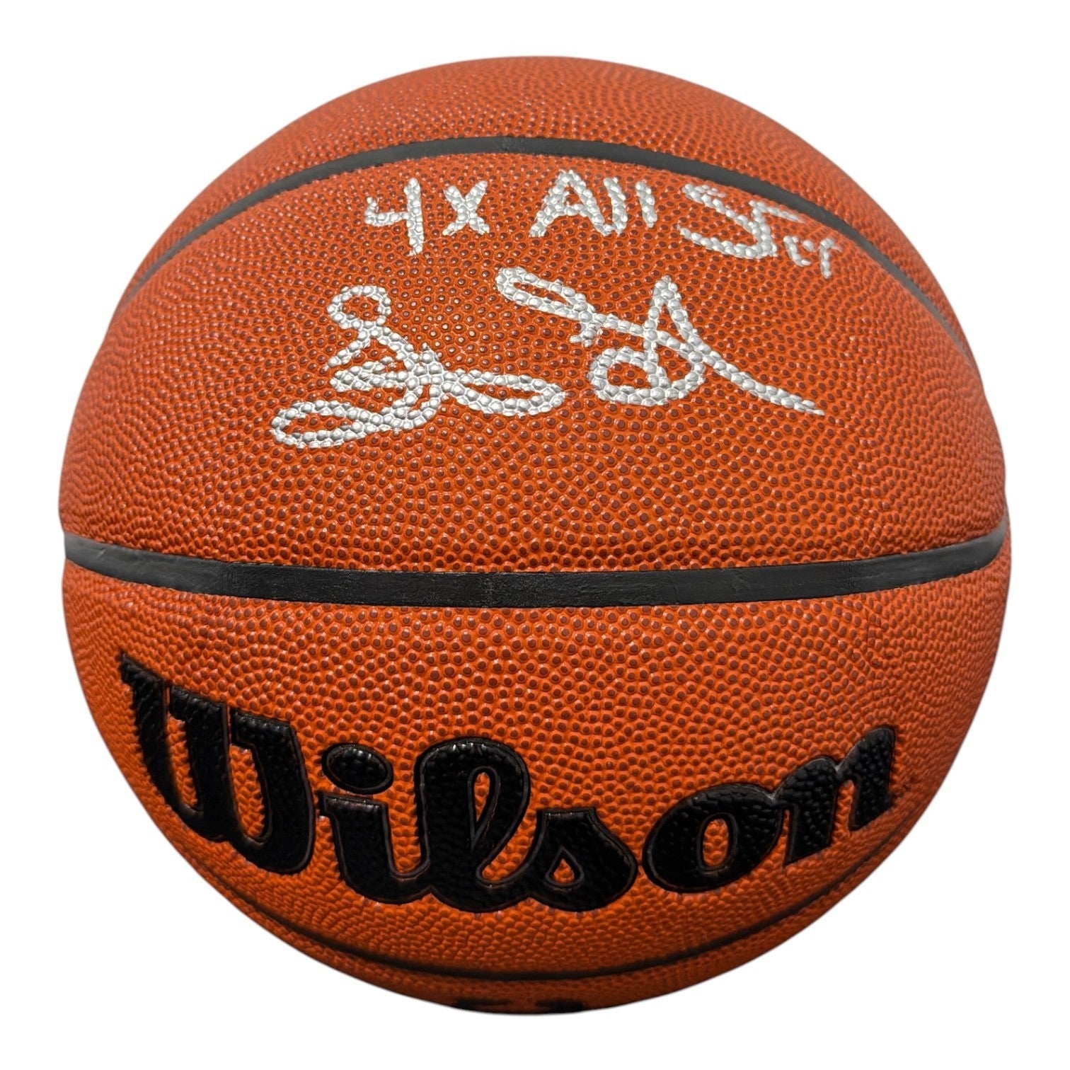 Latrell Sprewell Signed Wilson NBA Basketball w/ 4x All Star JSA Witness COA0