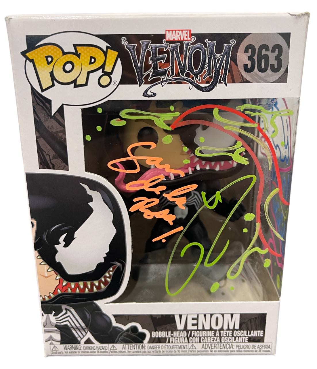Tom Hardy Signed Venom Funko Pop #363 w/ Sam De La Rosa Sketch BAS & JSA COA A0