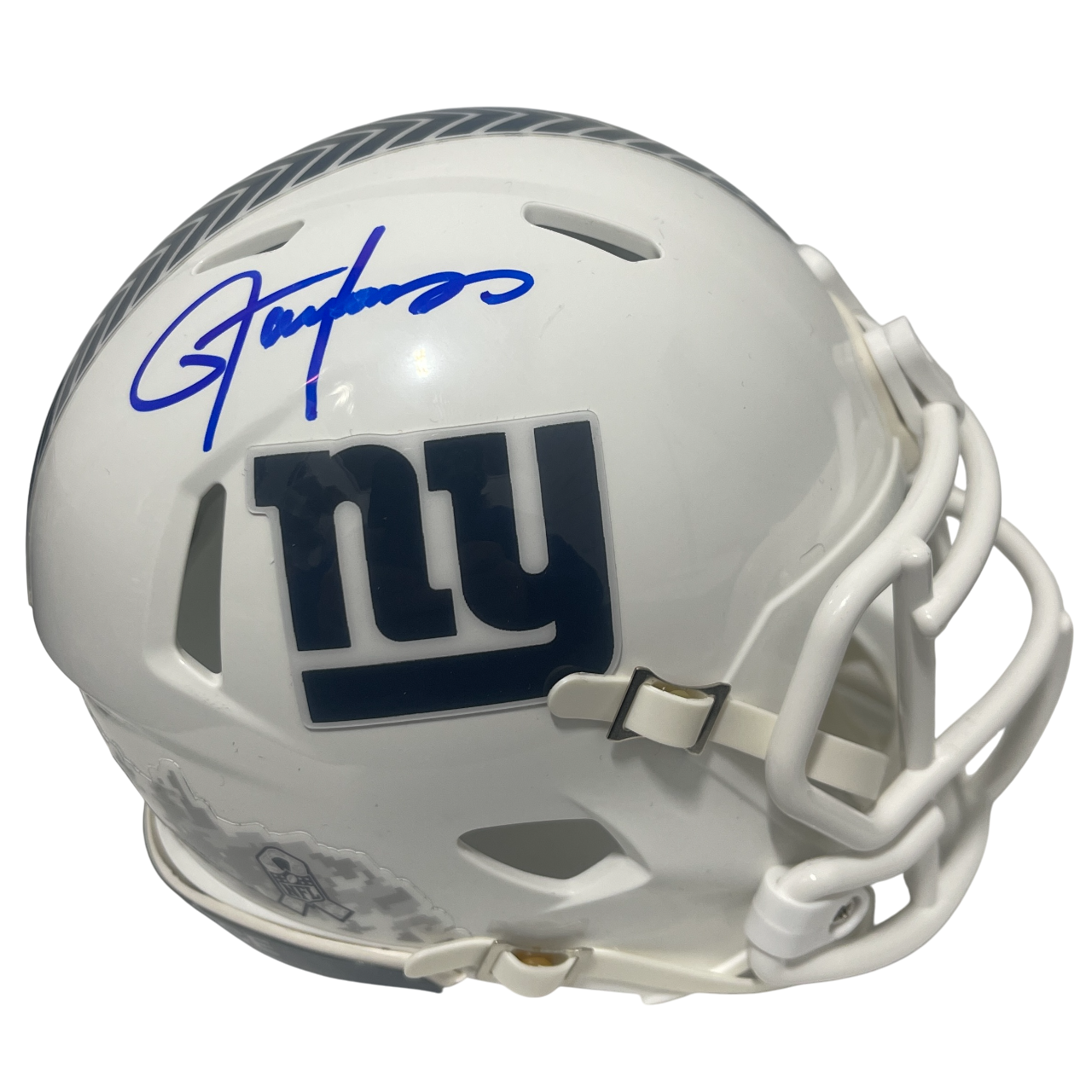 Lawrence Taylor Signed NY Giants Salute 24 Mini Helmet Beckett Witness BAS COA0
