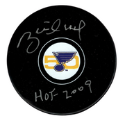 Brett Hull Signed Auto Blues 50th Anniversary Puck w/ HOF 2009 Beckett W BAS COA0