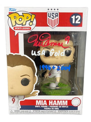 Mia Hamm Signed Auto USA Soccer Funko Pop #12 USA Gold 96 04 Beckett BAS COA RWB0