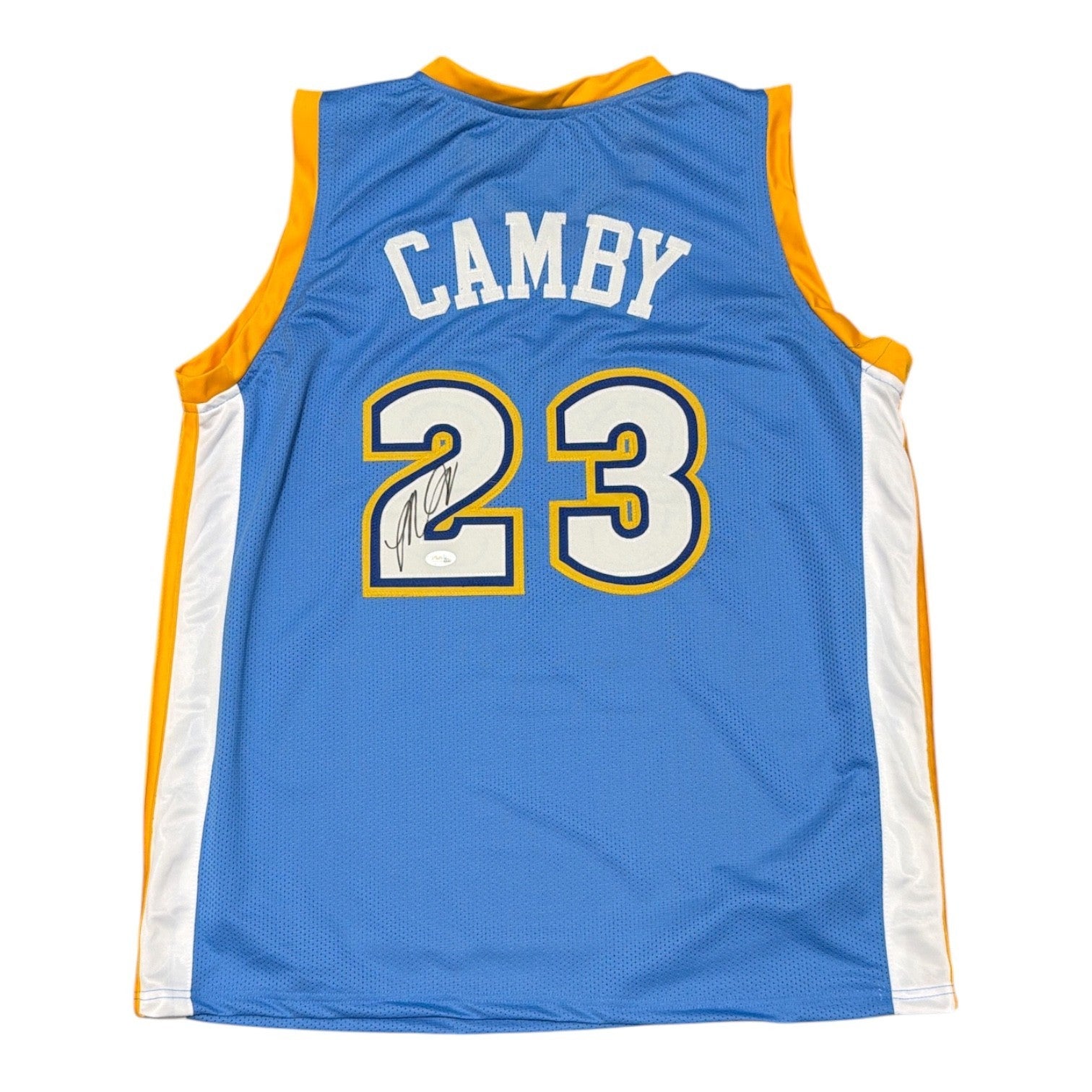 Marcus Camby Signed Autographed Denver Nuggets Custom Jersey JSA Witness COA0