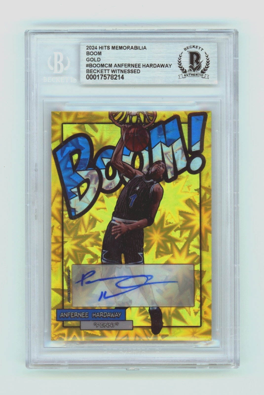 Anfernee Hardaway 2024 Hits Memorabilia BOOM Gold JSY # 1/10 Signed BGS BAS Auto0