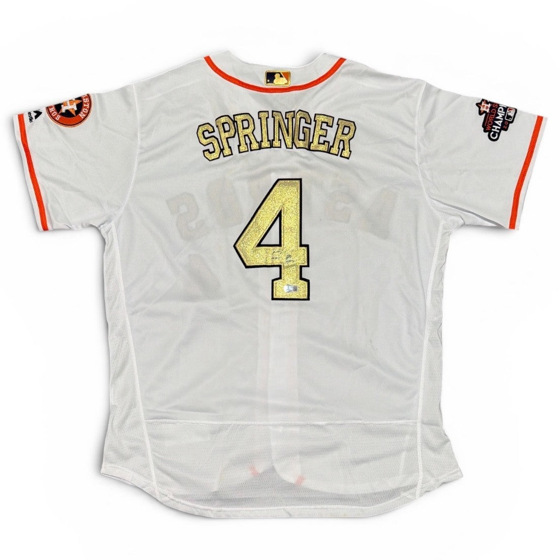 George Springer Signed 2017 World Series Astros Custom Replica Jersey BAS COA0