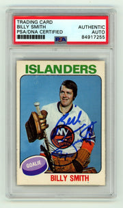 Billy Smith 1975-76 O-Pee-Chee OPC #372 Signed PSA Authentic Blue Auto Islanders0