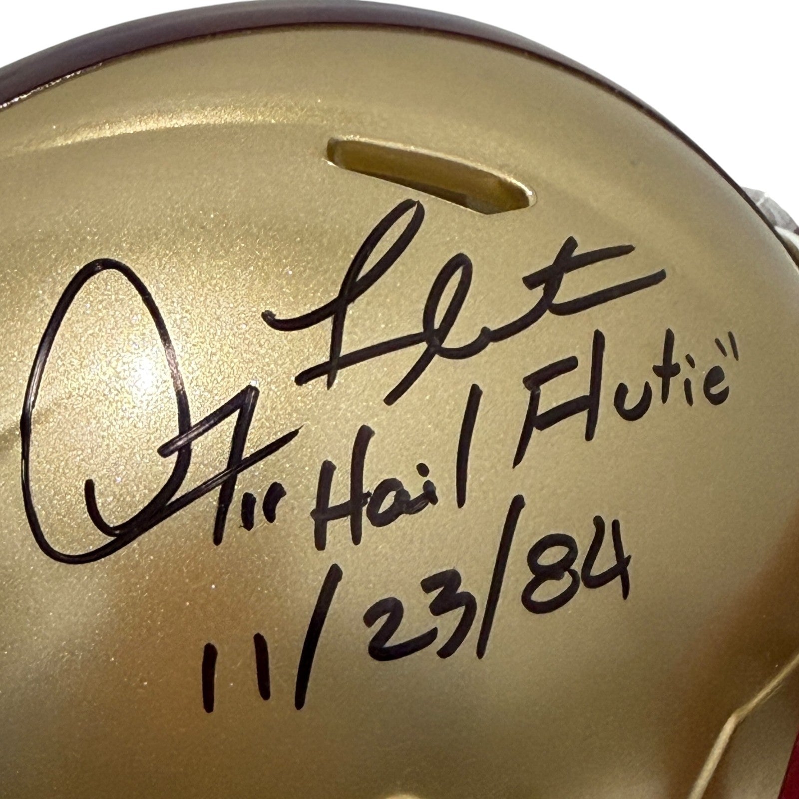 Doug Flutie Signed Boston College Speed Mini Helmet w/ Hail Flutie JSA Wit COA1