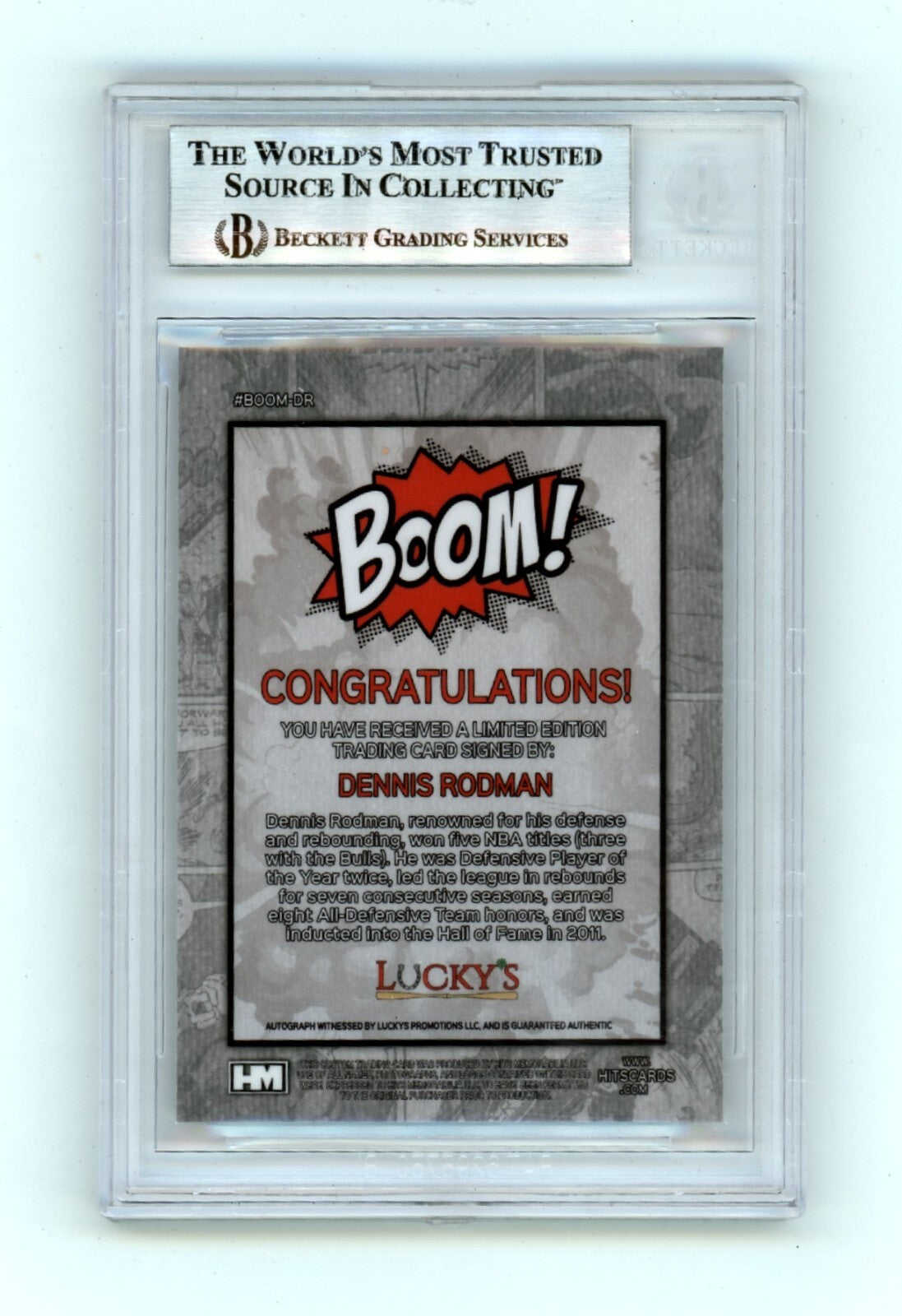 Dennis Rodman 2024 Hits Memorabilia BOOM Silver Signed BGS BAS Auto Bulls1