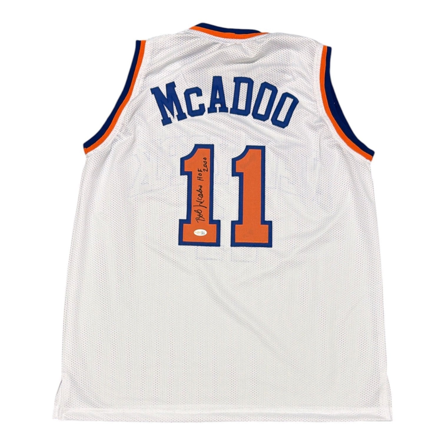 Bob McAdoo Signed New York Knicks Custom Jersey w/ HOF 2000 JSA Witness COA0