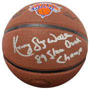 Kenny Sky Walker Signed Wilson Knicks Basketball w/ 89 Dunk Champ JSA W COA0