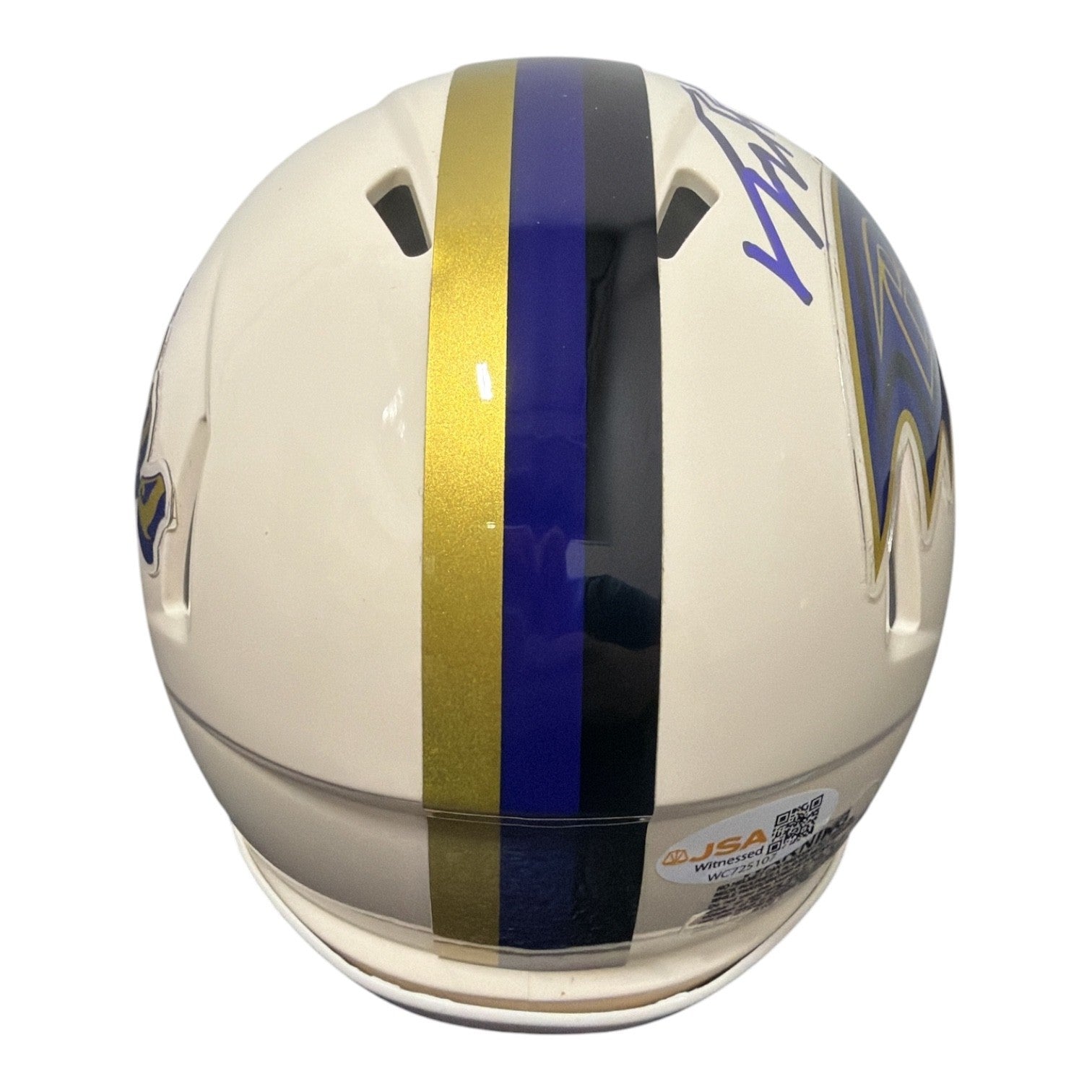 Trey Hendrickson Signed Baltimore Ravens Retro Mini Helmet JSA Witness COA2