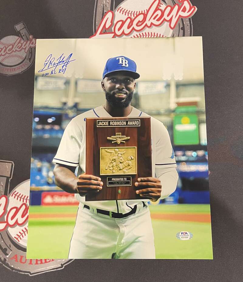 Randy Arozarena Signed Autographed Rays 11x14 Photo w/  2021 AL ROY PSA ITP COA0