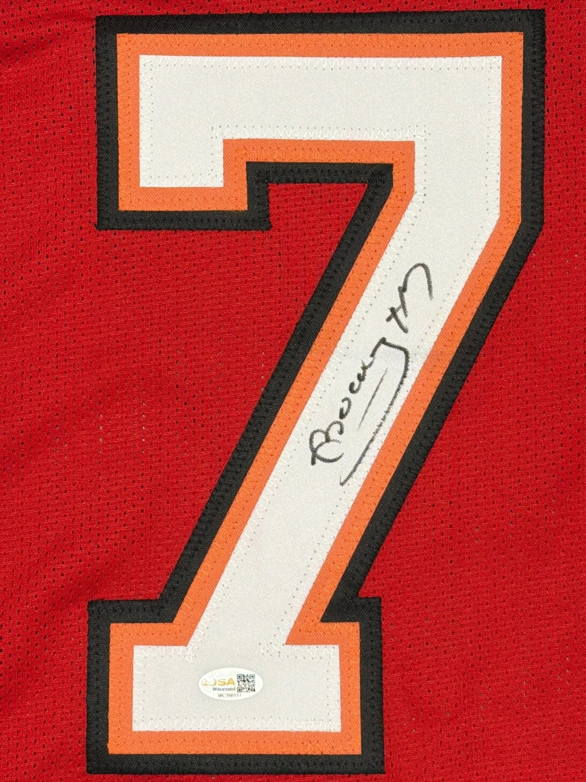 Bucky Irving Signed Tampa Bay Buccaneers Red Custom Jersey JSA Witness COA1