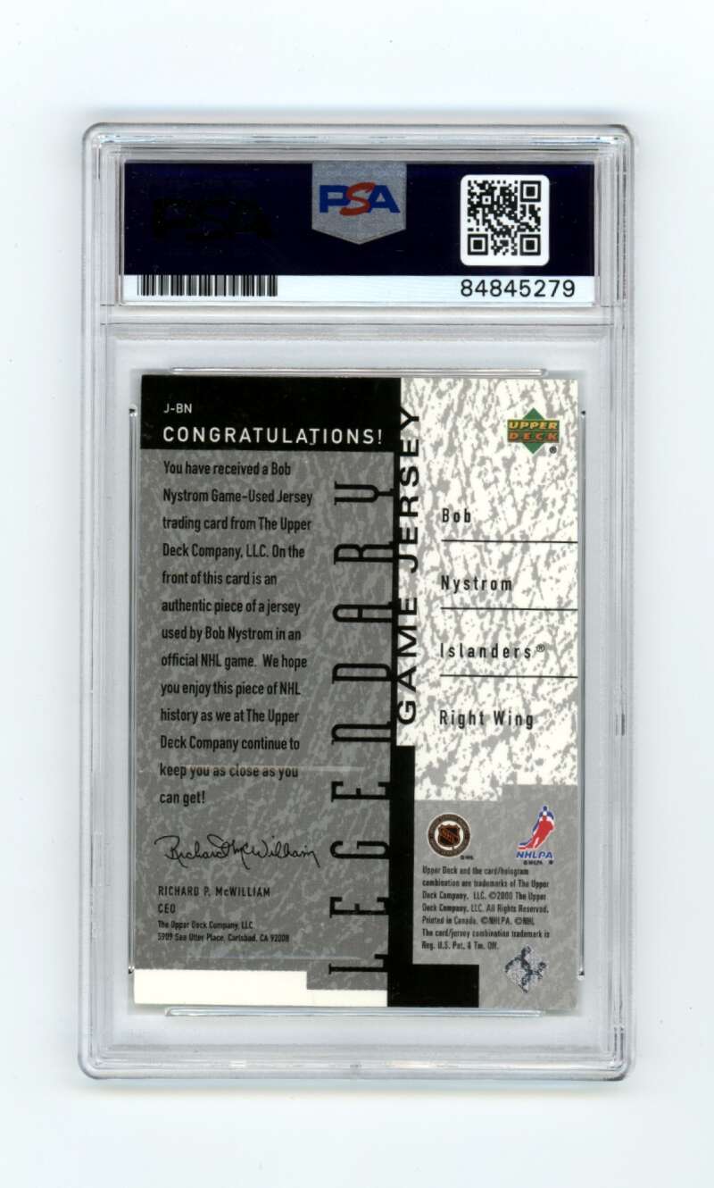 Bob Nystrom 2000-01 Upper Deck Legends Game Jersey Signed PSA Authentic Auto1