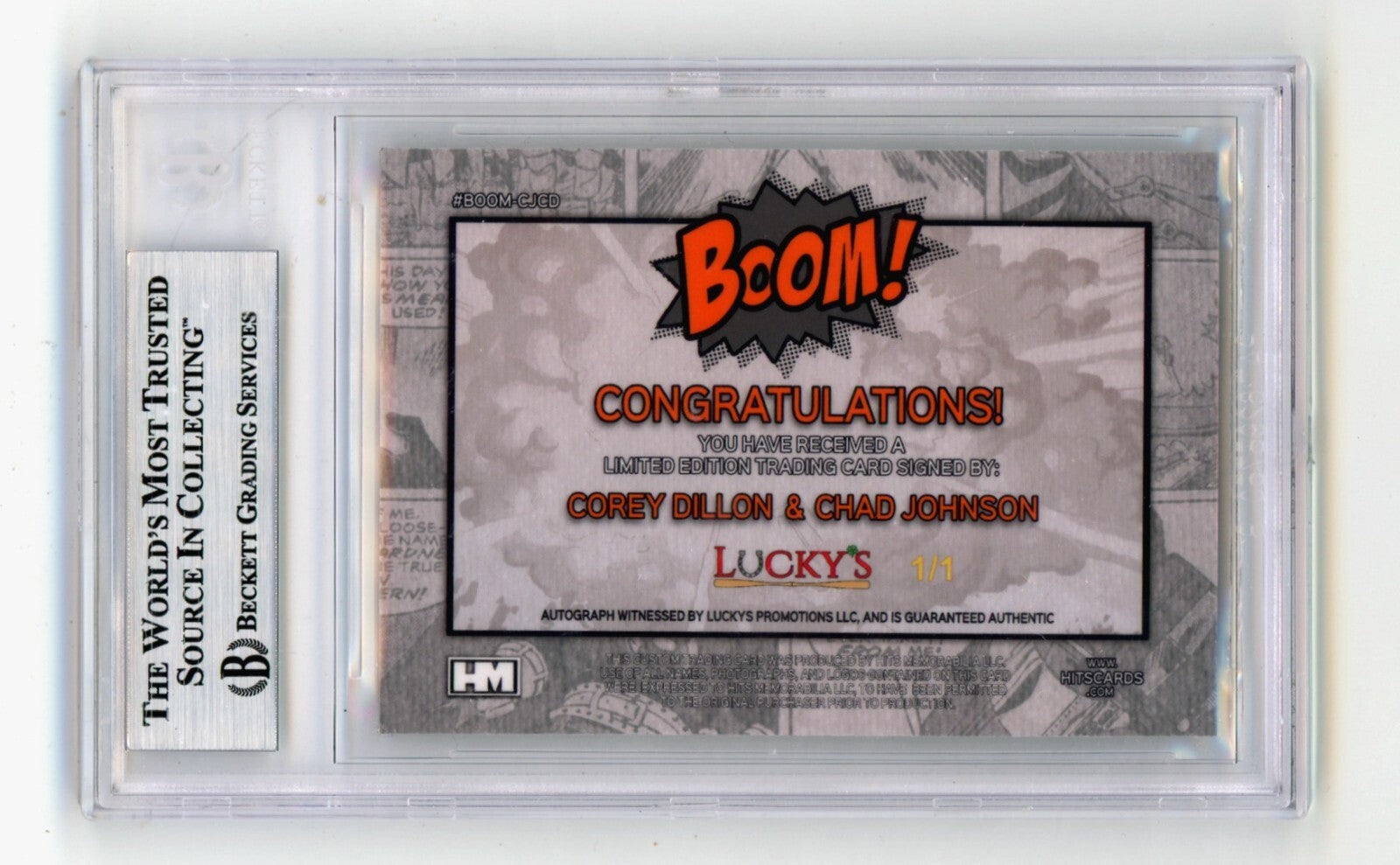 Corey Dillon & Chad Johnson 2024 Hits Memorabilia BOOM Super 1/1 Signed BGS Auto1