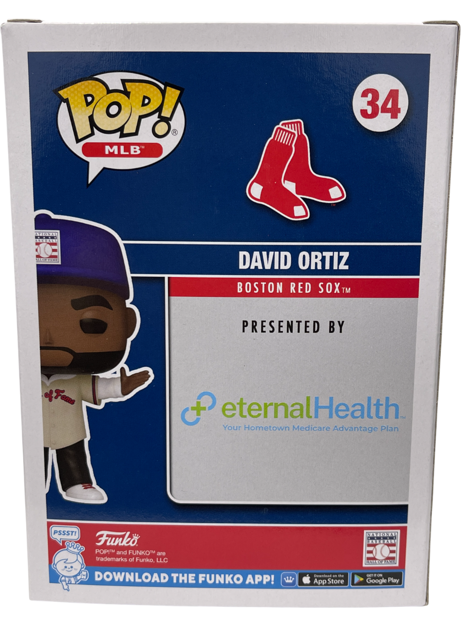 David Ortiz Signed SGA Red Sox Funko Pop 34 w/ Big Papi Beckett Witness BAS COA4