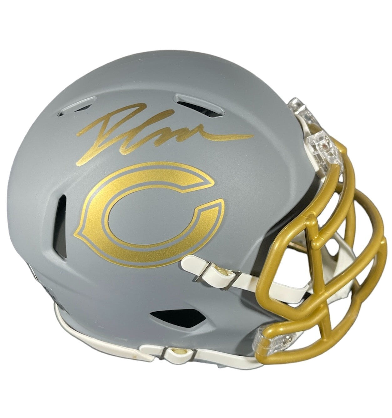 D'Andre Swift Signed Autographed Chicago Bears Slate Mini Helmet JSA Witness COA0