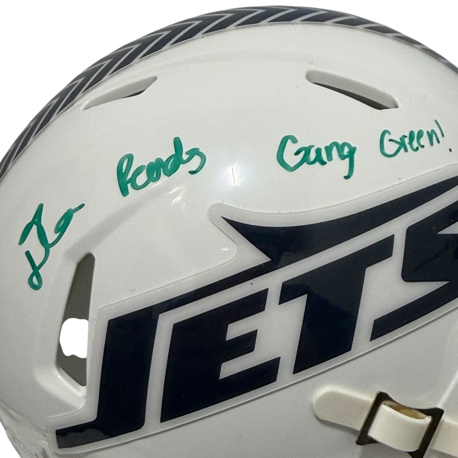 D'Angelo Ponds Signed New York Jets Salute Mini Helmet w/ Gang Green JSA Wit COA1