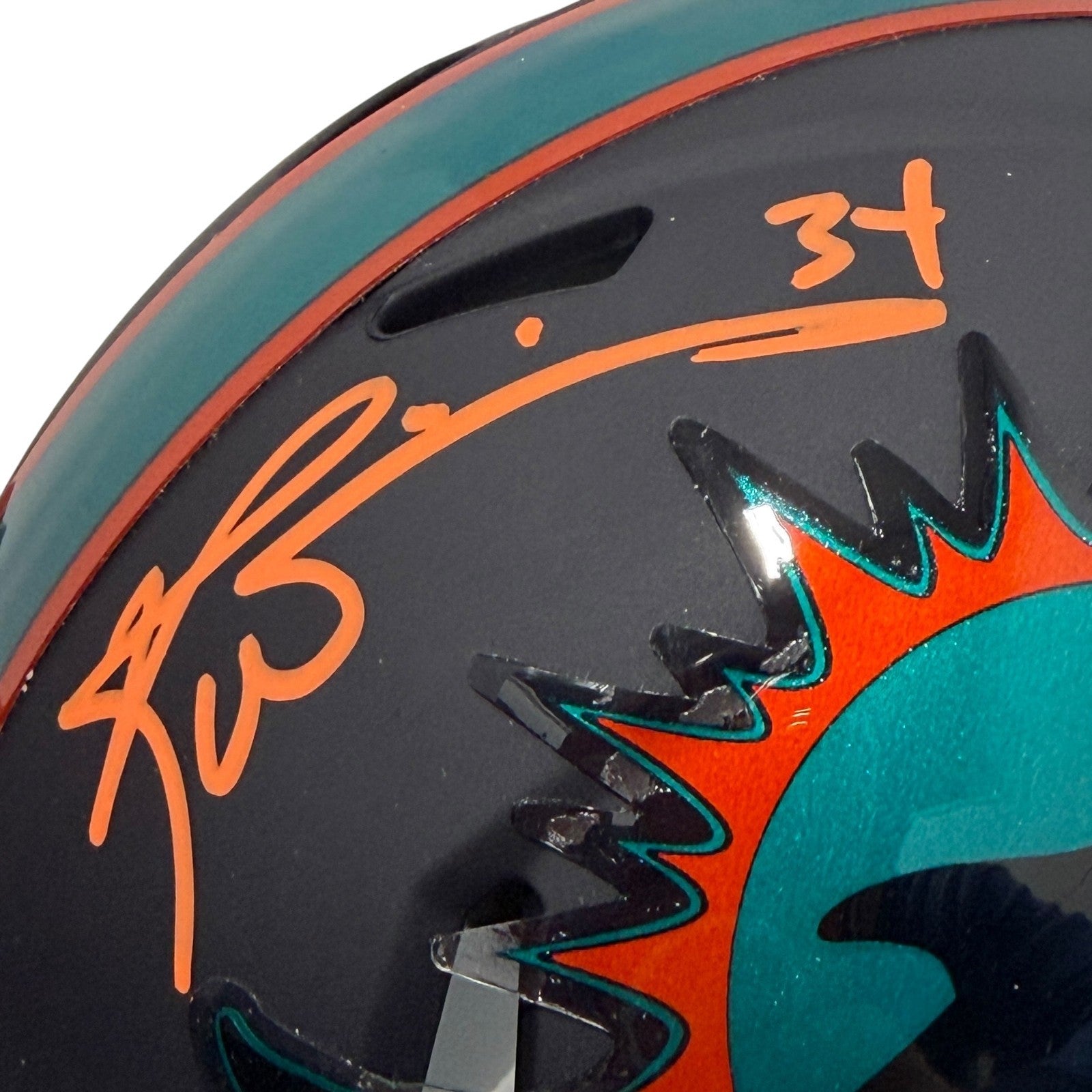 Ricky Williams Signed Miami Dolphins Rivalries Mini Helmet JSA Witness COA1