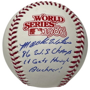 Mookie Wilson Signed 1986 World Series ROMLB Baseball w/ 2 Ins PSA COA NY Mets0