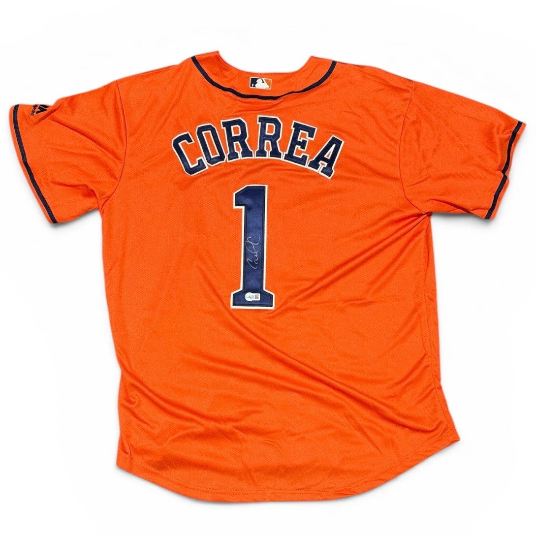 Carlos Correa Signed Houston Astros Custom Replica Jersey Beckett BAS COA0