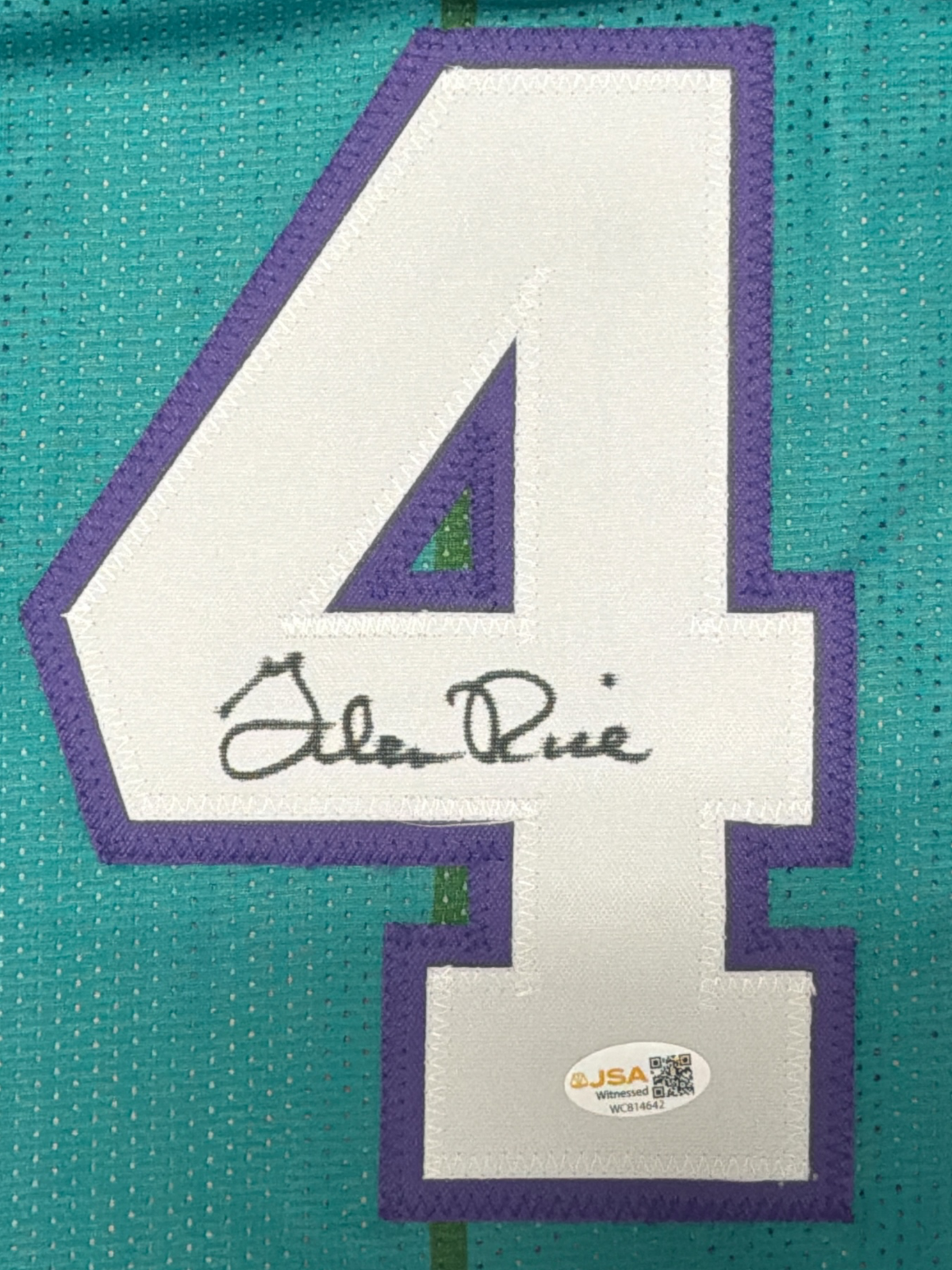 Glen Rice Signed Autographed Charlotte Hornets Custom Jersey JSA Witness COA1