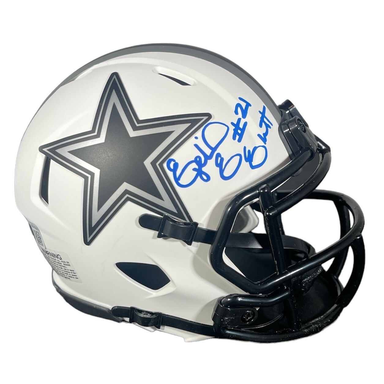 Ezekiel Elliott Signed Cowboys Lunar Mini Helmet Beckett Witness BAS COA0