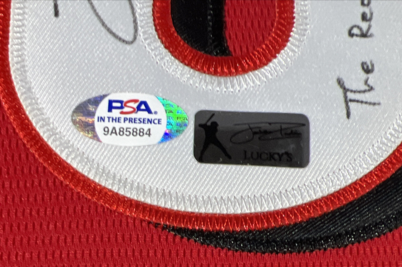 Jonathan India Signed Framed Custom Jersey w/ 2 Insc LE 6/6 Reds PSA ITP COA2