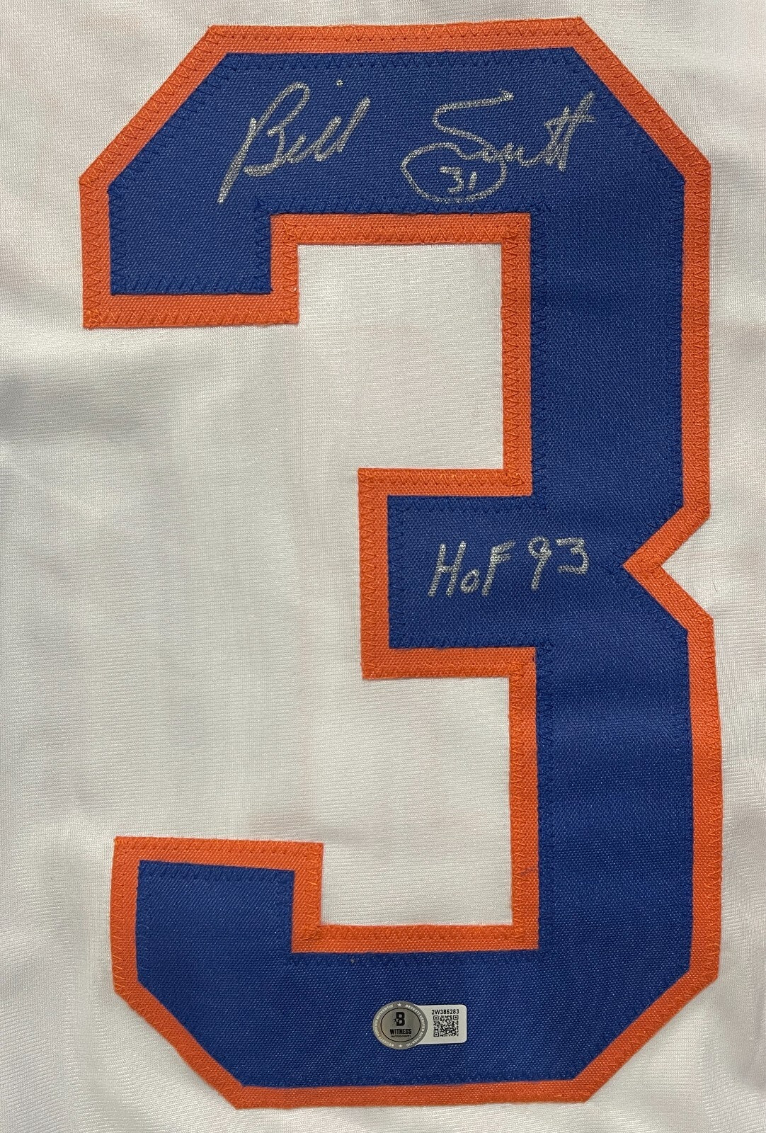 Billy Smith Signed Islanders Custom Jersey w/ HOF 93 Beckett Wit BAS COA1