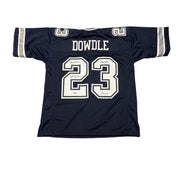 Rico Dowdle Signed Dallas Cowboys Custom Jersey w/ 2 Insc Beckett W BAS COA0