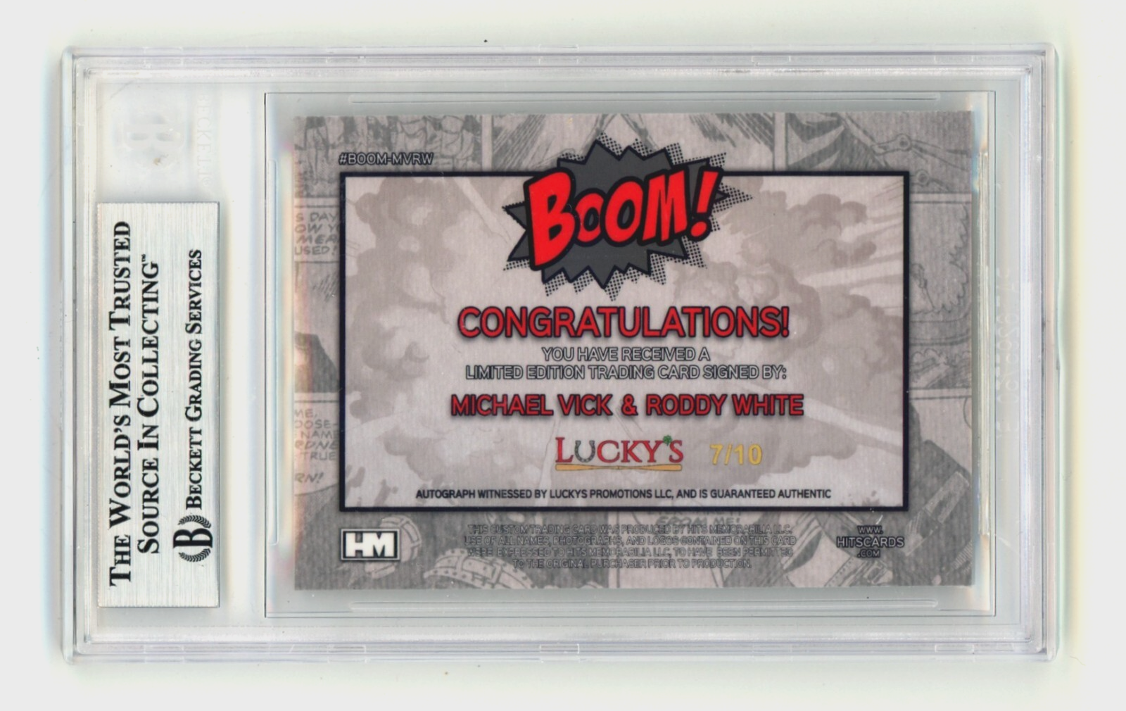 Michael Vick & Roddy White 2024 Hits Mem BOOM Gold MV JSY # 7/10 Signed BGS Auto1