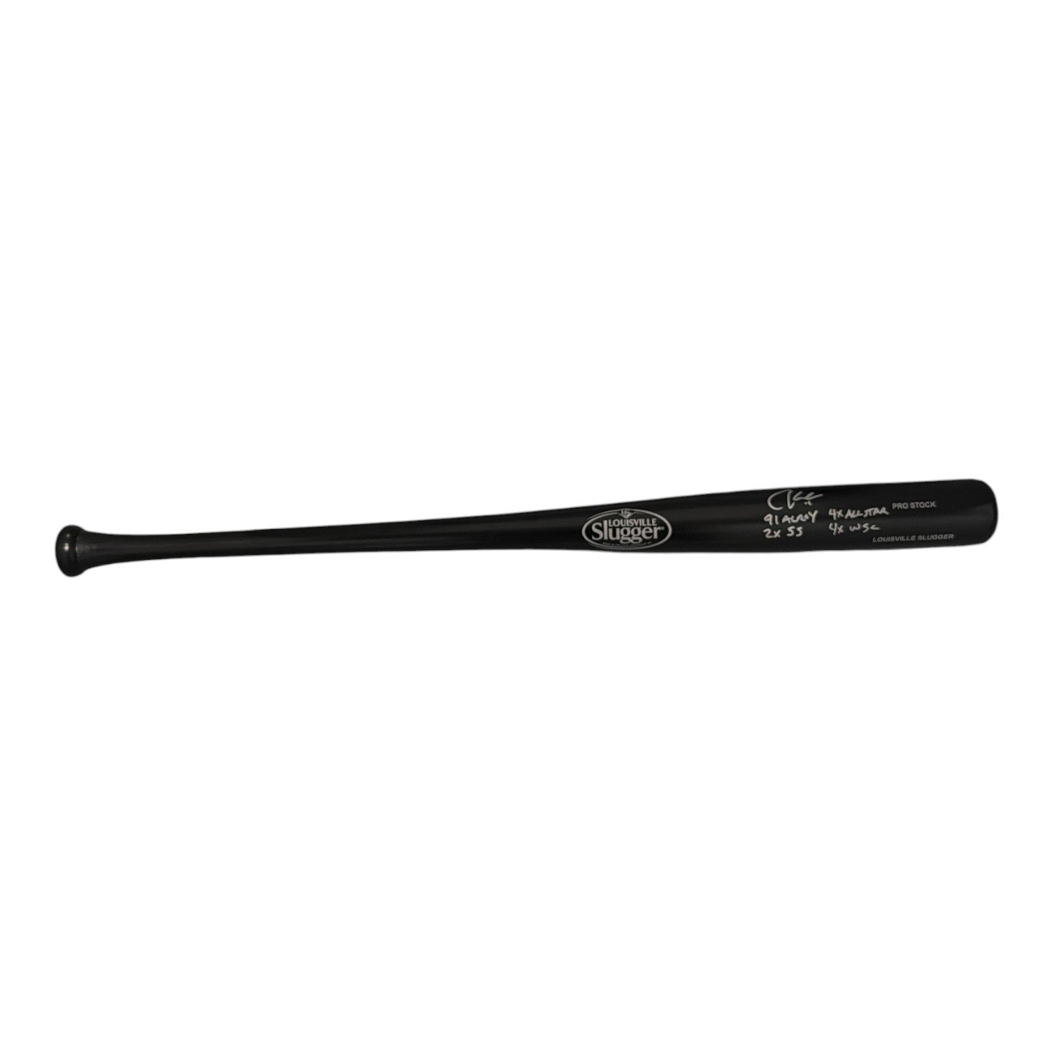 Chuck Knoblauch Signed Louisville Slugger Black Bat w/ 4 Insc JSA Witness COA2