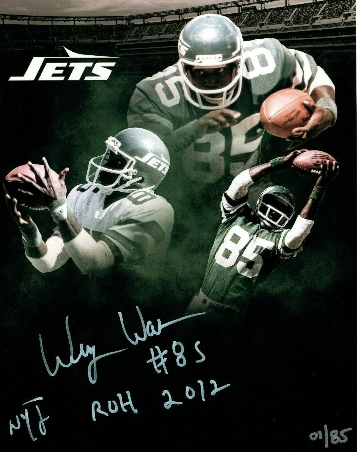 Wesley Walker Signed  New York Jets 8x10 Photo w NYJ ROH 2012 LE /85 LSCM COA #50