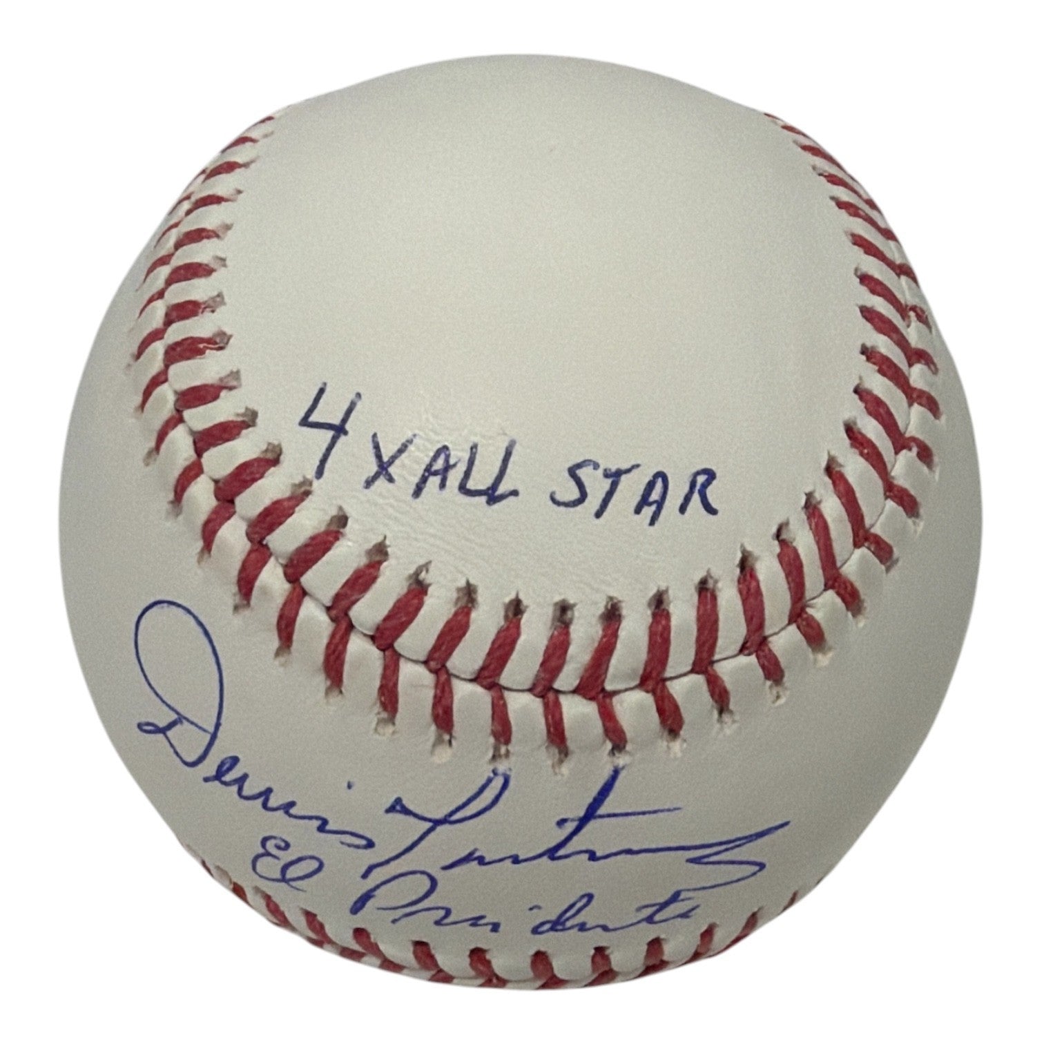 Dennis Martinez Signed Autographed ROMLB Baseball w/ 3x Ins Stat JSA Witness COA1
