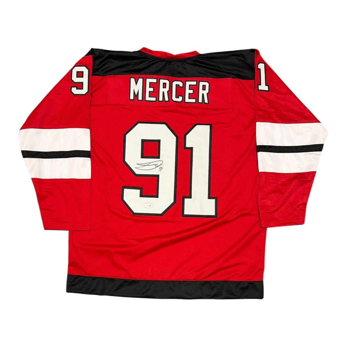 Dawson Mercer Signed Autographed New Jersey Devils Custom Jersey JSA Witness COA0