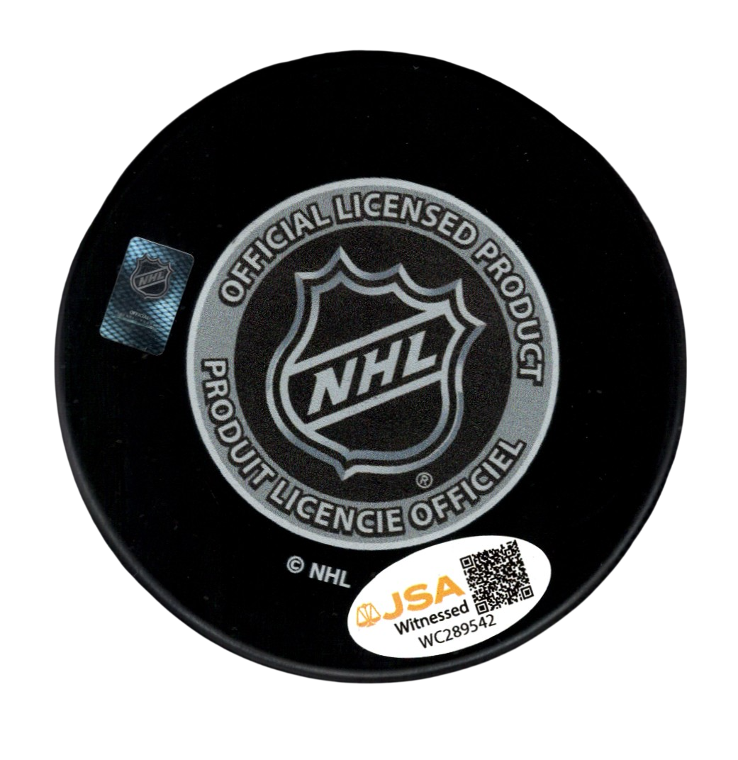 Ken Daneyko Signed 2003 Stanley Cup NJ Devils Logo Puck w 3x Cup JSA Witness COA1