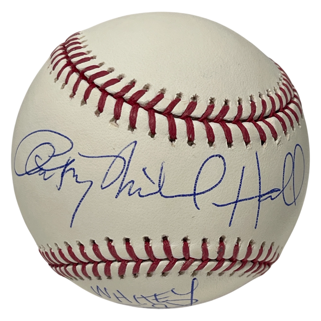 Anthony Michael Hall Signed Rawlings ROMLB Baseball JSA COA Whitey Ford A0