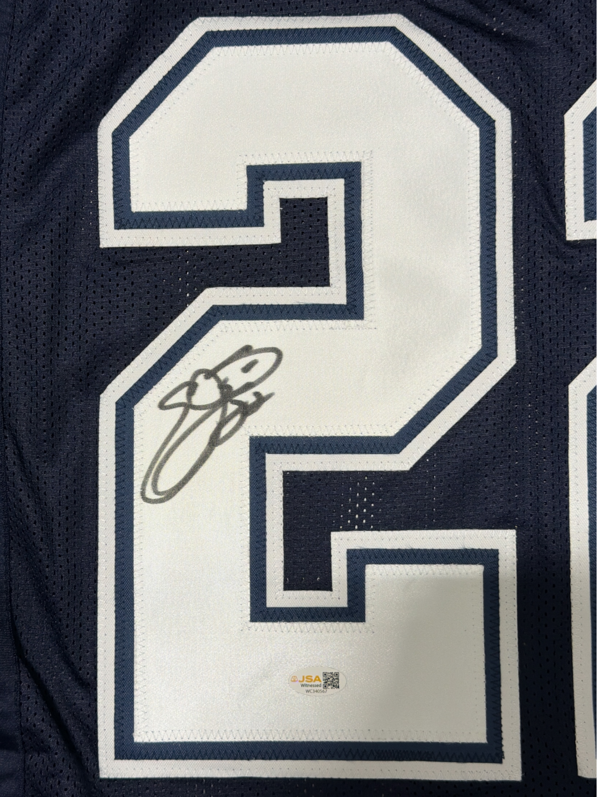 Emmitt Smith Signed Autographed Dallas Cowboys Custom Jersey JSA Witness COA1