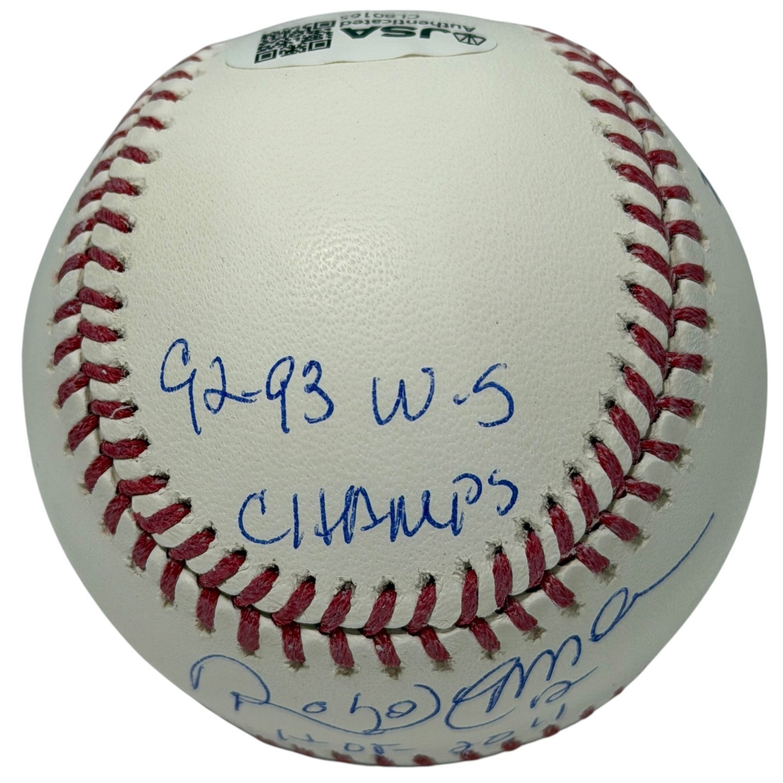 Roberto Alomar Signed Autographed ROMLB Baseball w/ 4 Stat Inscs JSA COA HOF1