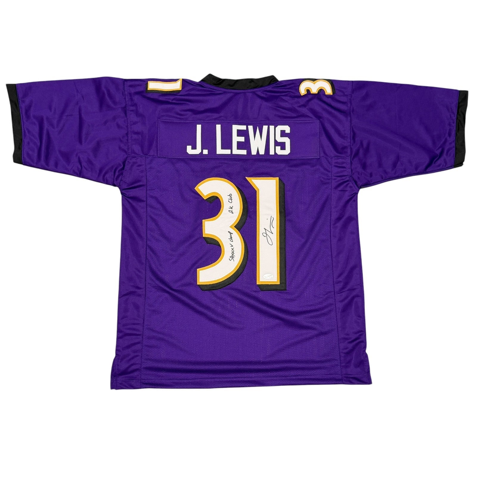 Jamal Lewis Signed Ravens Custom Jersey w/ SB XXXV Champ + 2K Club JSA Wit COA0