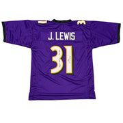 Jamal Lewis Signed Ravens Custom Jersey w/ SB XXXV Champ + 2K Club JSA Wit COA0