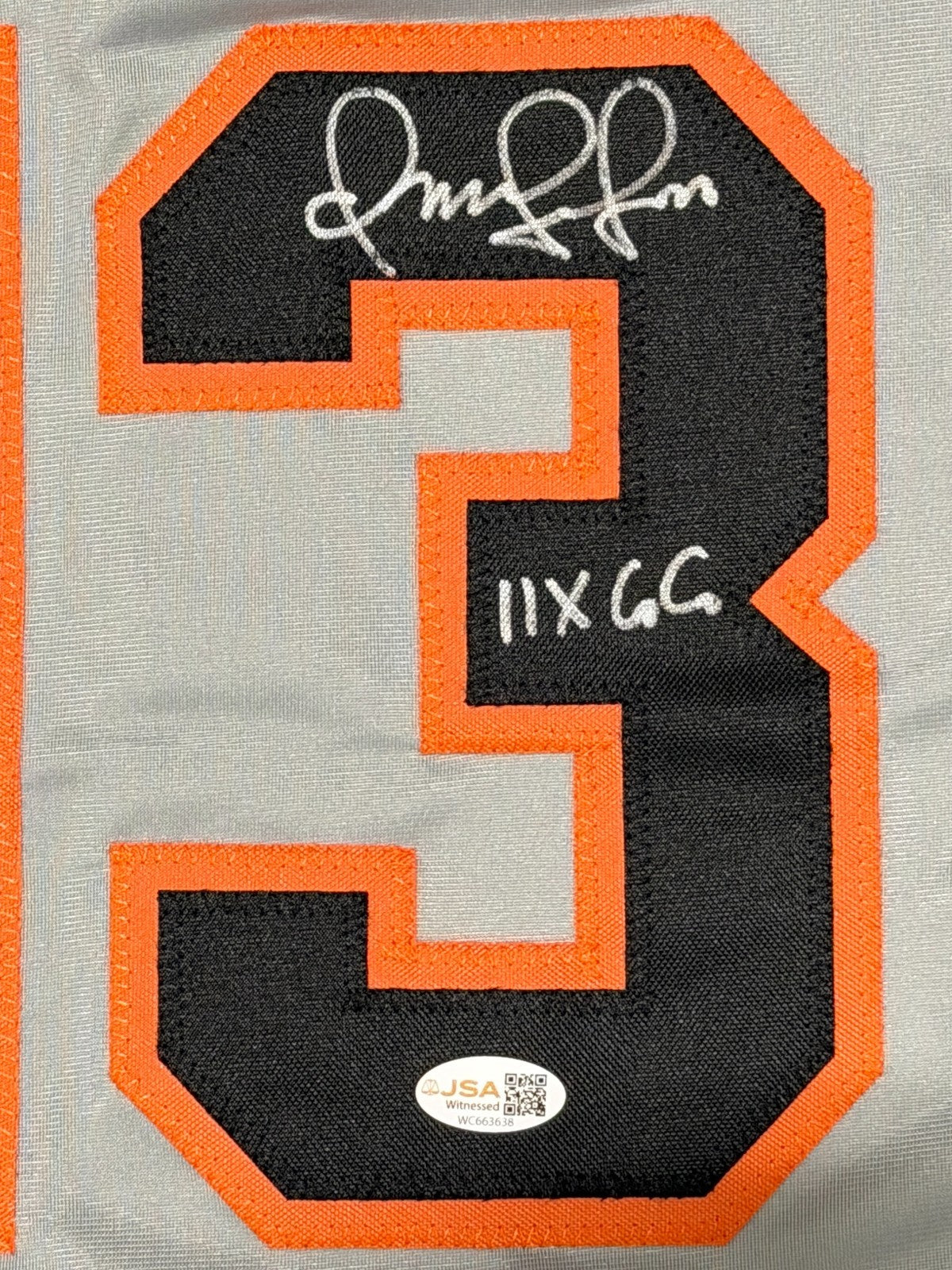 Omar Vizquel Signed San Francisco Giants Custom Jersey w/ 11x GG JSA Witness COA1