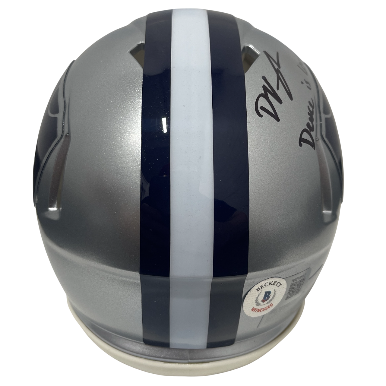 Deuce Vaughn Signed Kansas State KSU Mini Helmet w/ Deuce is Loose! BAS COA2