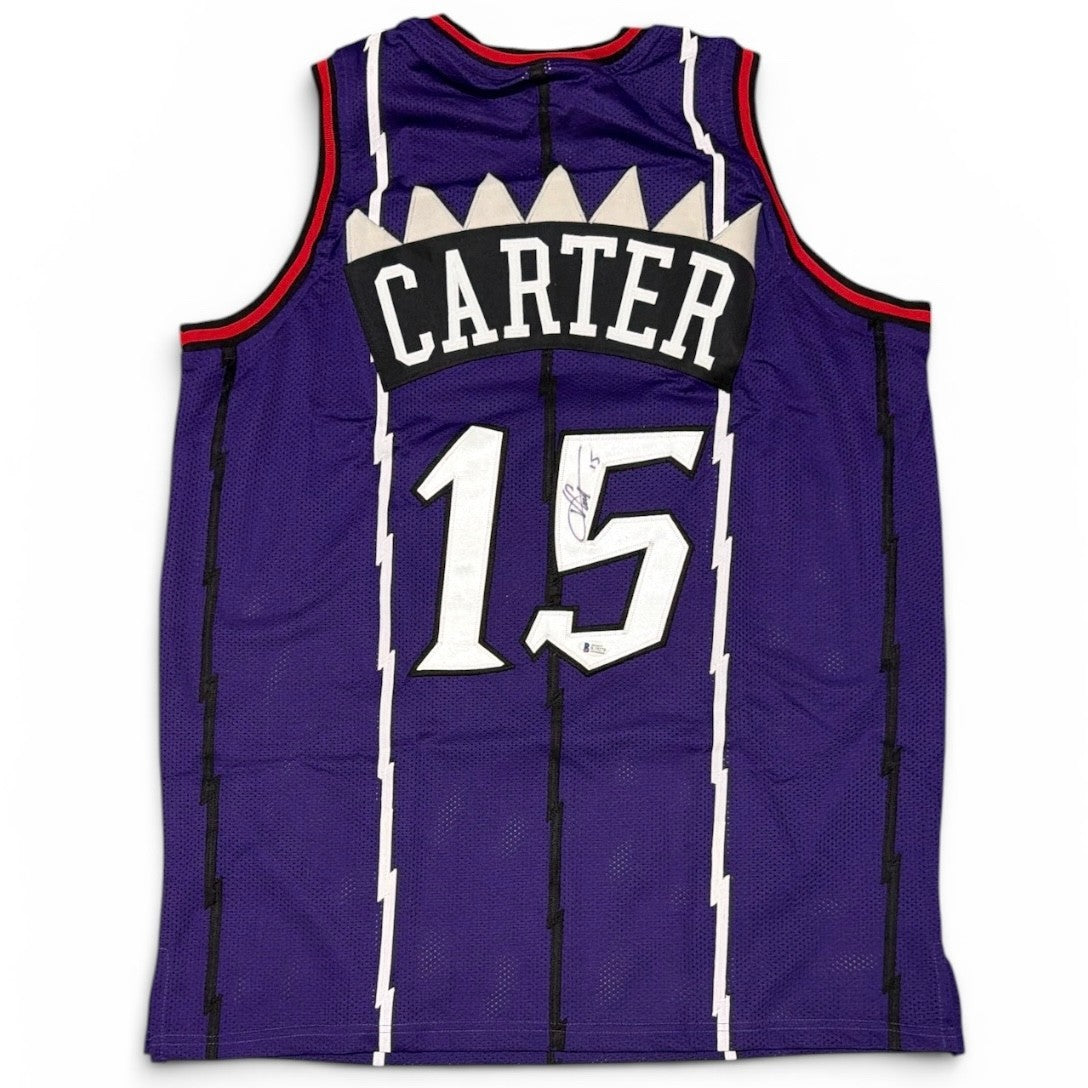 Vince Carter Signed Toronto Raptors Custom Jersey Beckett Witness BAS COA0