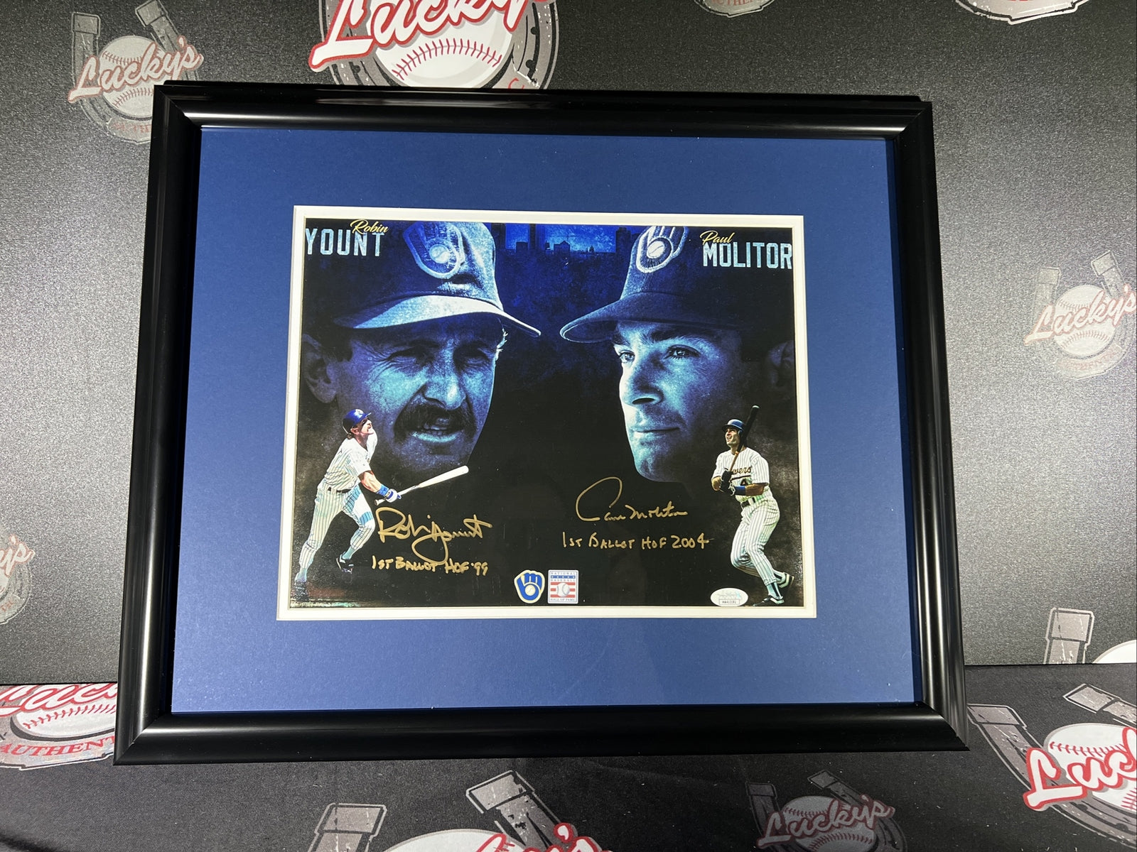 Robin Yount & Paul Molitor Dual Signed Framed 11x14 Photo w/ 2x Insc JSA COA0
