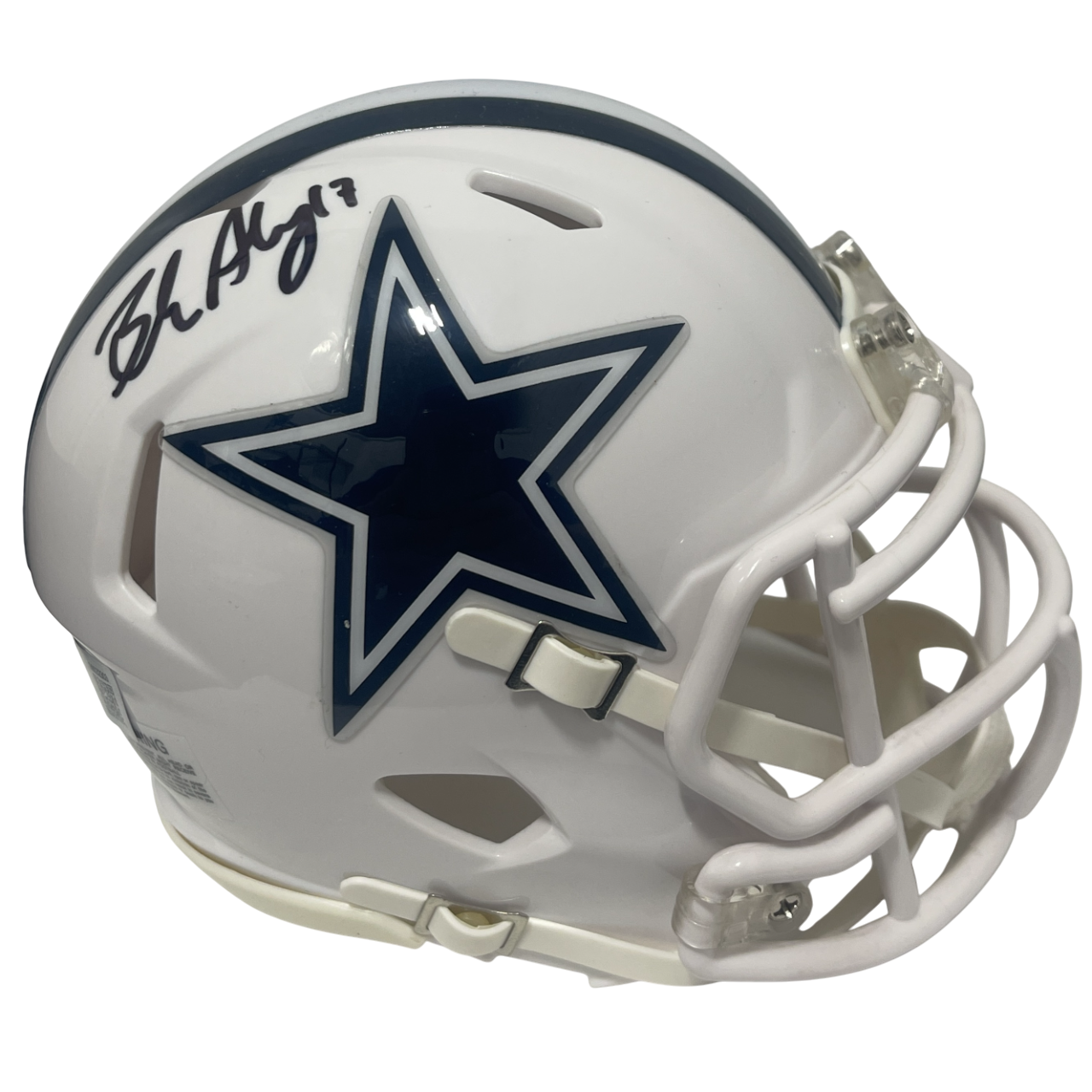 Brandon Aubrey Signed Cowboys Alt White Mini Helmet Beckett Witness BAS COA0