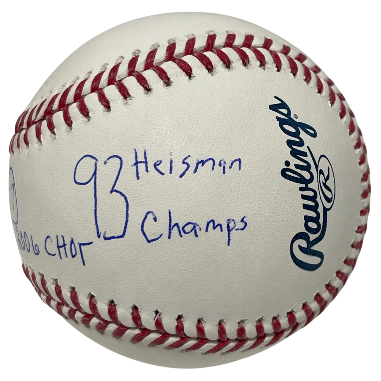 Charlie Ward Signed Rawlings ROMLB Baseball w/ 3 Ins PSA ITP COA1