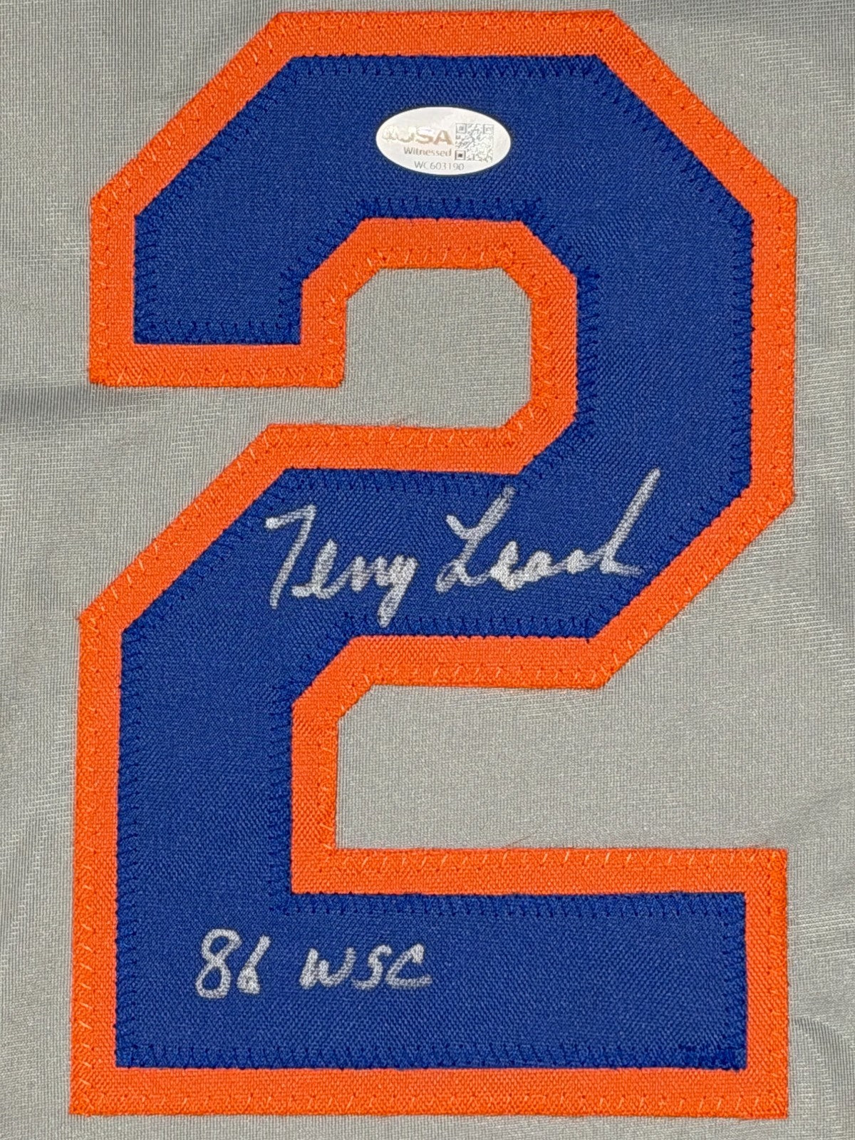 Terry Leach Signed New York Mets Custom Jersey w/ 86 WSC JSA Witness COA1